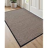 DEXI Ultra Thin Entryway Indoor Door Mat 32x48, Non Slip Rubber Backing Inside Entry Mat, Low Profile Easy Clean Dirt Trapper Doormat for Inside Entrance Patio, Black