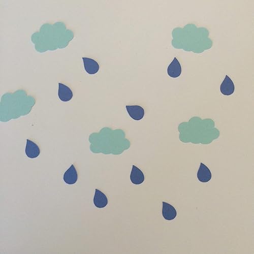 Amazon Com Confetti Set Cloud Cut Outs Rain Drop Cut Outs