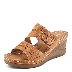 PATRIZIA Women's LOLLY Slide Wedge Sandals Camel EU