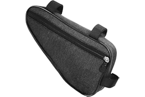 Miayaya Bike Frame Bag Bicycle Triangle Bag Bike Storage Pouch Strap-On Under Seat Tool Accessories Bag for Mountain Road Bike Trip Keys Mobile Phones Towels Small Accessories Kits (1.5L, Black)