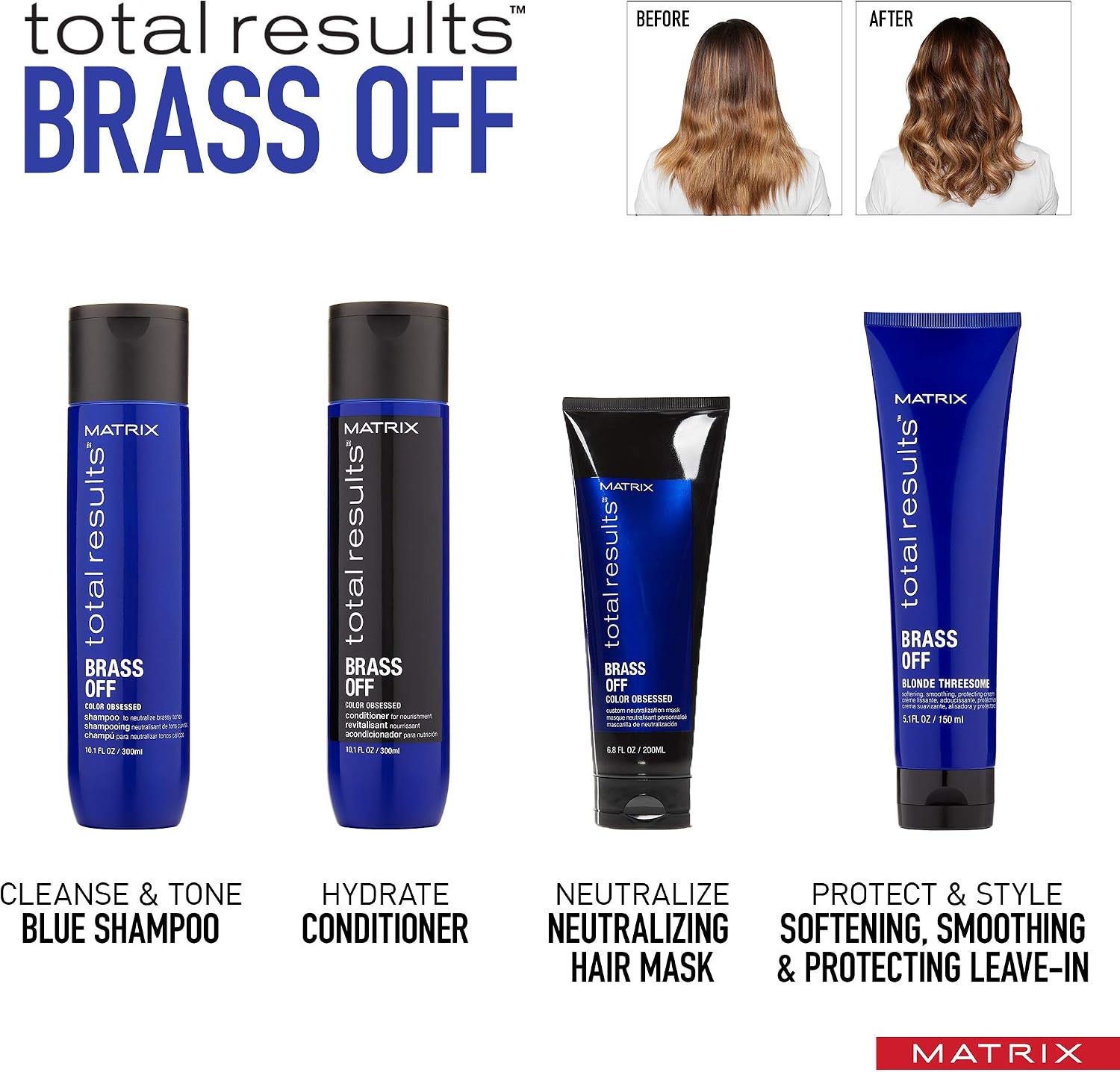 Matrix Total Results Brass Off CONDITIONER For Neutralizing Brassy Tones And Enhancing Blonde Hair 300ml - Image 5