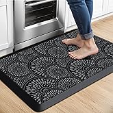 Mattitude Kitchen Mat, 17.3x28in Heavy Duty Ergonomic Comfort Foam Standing Desk Mat, Waterproof Non-Slip Standing Mats and Rugs for Kitchen, Office, Laundry, Black