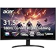 acer Nitro 31.5 Inch WQHD 2560 x 1440 1500R Curved Gaming Monitor | AMD FreeSync | Up to 180Hz Refresh | 1ms (VRB) | Tilt | One Display Port 1.4 & Two HDMI 2.0 | EDA323QU S3bmiiphx