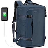 SUIKIHUM 40L Travel Backpack, TSA Friendly Flight Approved Carry on Backpack for Men Women, Fits 17.3 Inch Laptop with USB-A&C Ports, Weekender Bag, Blue