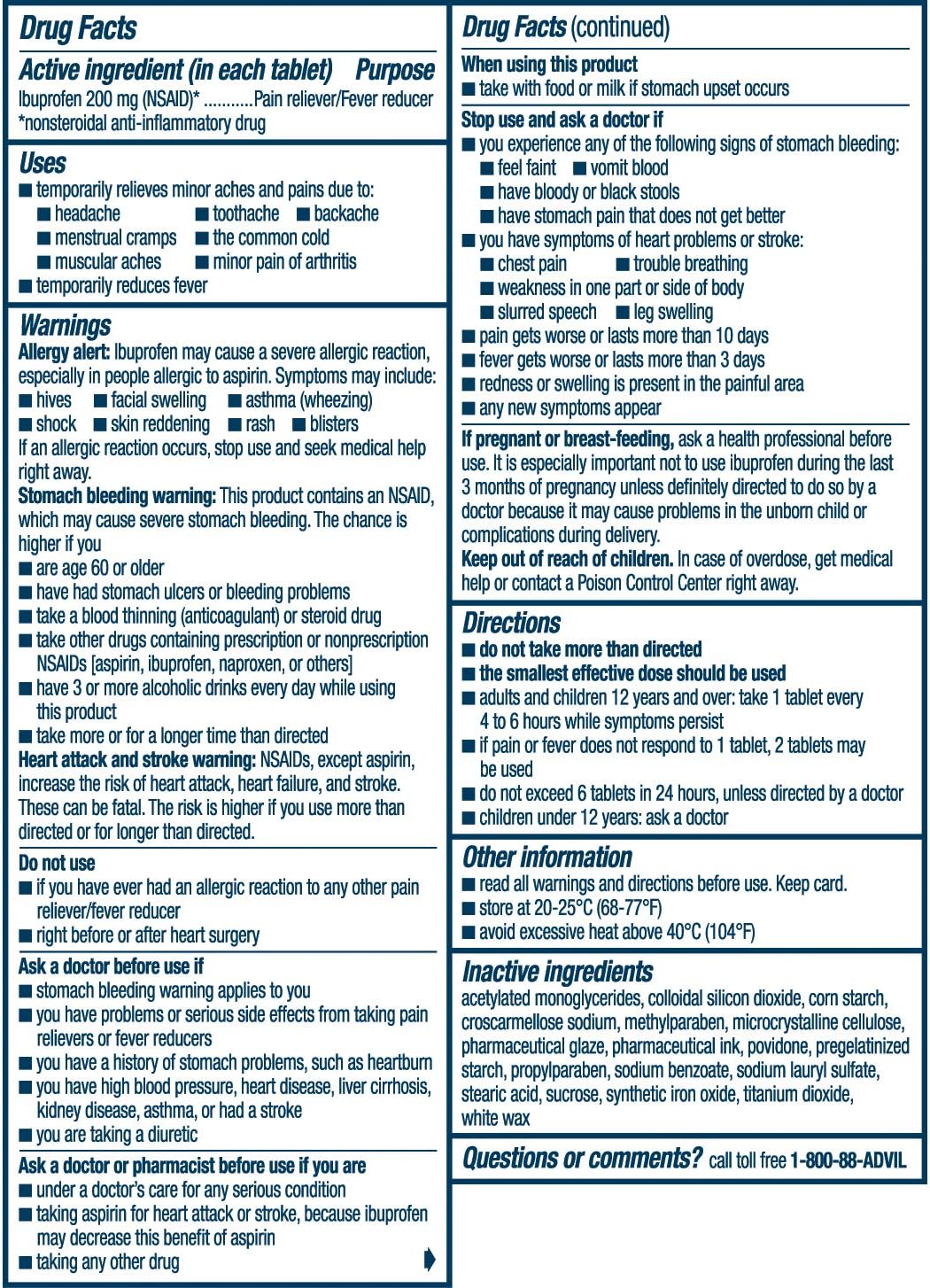 35 Advil Ingredients Label Labels Design Ideas 2020