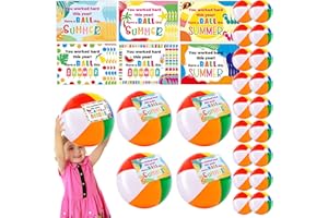ojustbeok 24 Packs End of Year Student from Teacher Gifts Summer Beach Ball with 24 Inspirational Card Tags Kindergarten School Graduation Gifts Present Bulk Beach Pool Goody Bag Party Supplies Favor