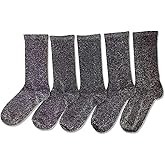 CENAST 2 Pairs Women's Novelty Glitter Ankle Socks Casual Ladies Bright Retro Sox Piles Sock