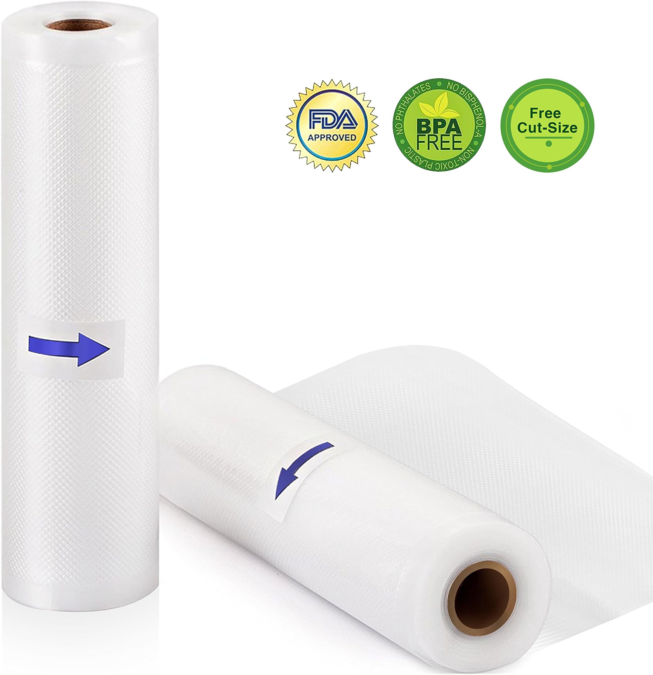 Welhunter Vacuum Sealer Bags 2 Rolls wiht Length 200 inch,Height 8 inch per rolls,Commercial Grade Bag for all Vacuum Sealers
