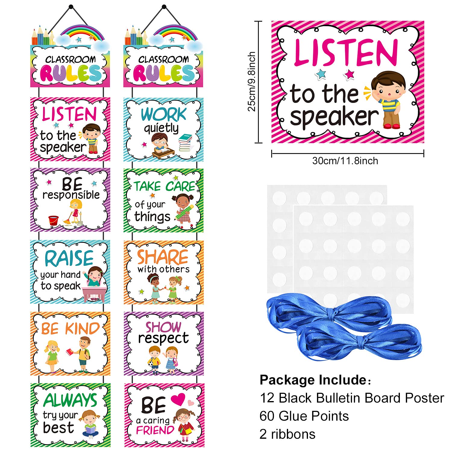 Mua Classroom Rules Posters Classroom Bulletin Board Decorations Set ...