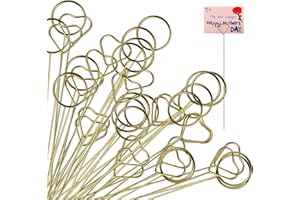 IHYJINCHOO 40PCS Metal Floral Card Holder,12" Round & Heart Shapes,Multi-Use for Flower Arrangement, Gift Card Tree Holder, Perfect for Wedding, Birthday Parties,Centerpiece Table,Flower Gifts (Round/Heart)