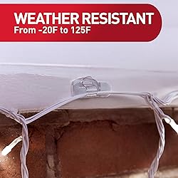 Command Outdoor Light Clips, 20 Clear Clips and 24