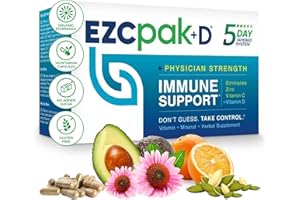 EZC Pak 5-Day Immune System Booster with Echinacea, Vitamin C, Zinc & Vitamin D - Tapered Immune Support Supplement for Adults - Supports Immunity, Easy Travel-Size Supplement Pack