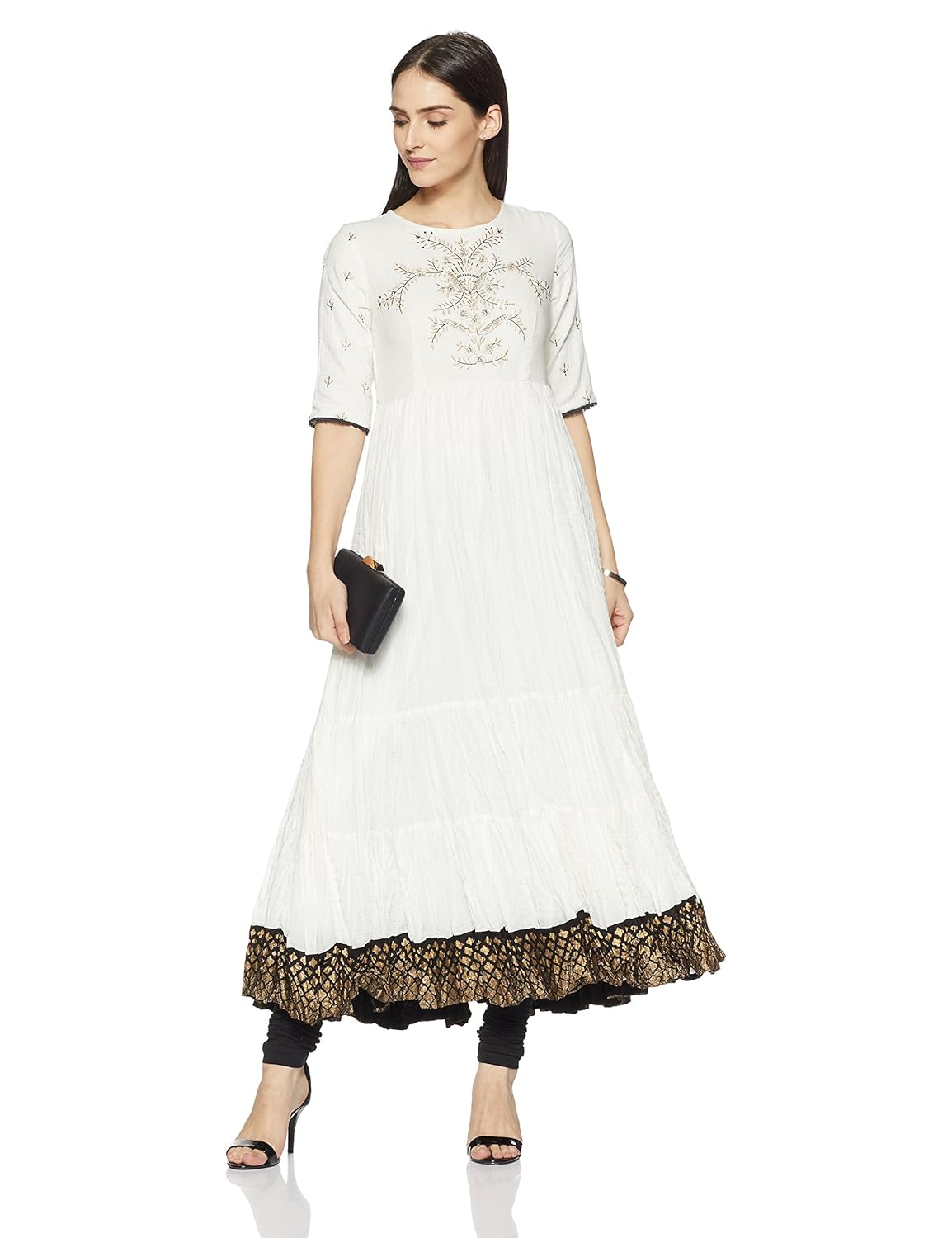 biba white anarkali