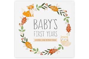 PONDERING PINE Keepsake Baby Memory Book for Baby Boy or Girl – Timeless Gender Neutral Baby Journal Scrapbook Photo Album for First 5 Years – Milestone Book to Record Every Event from Birth to Age 5