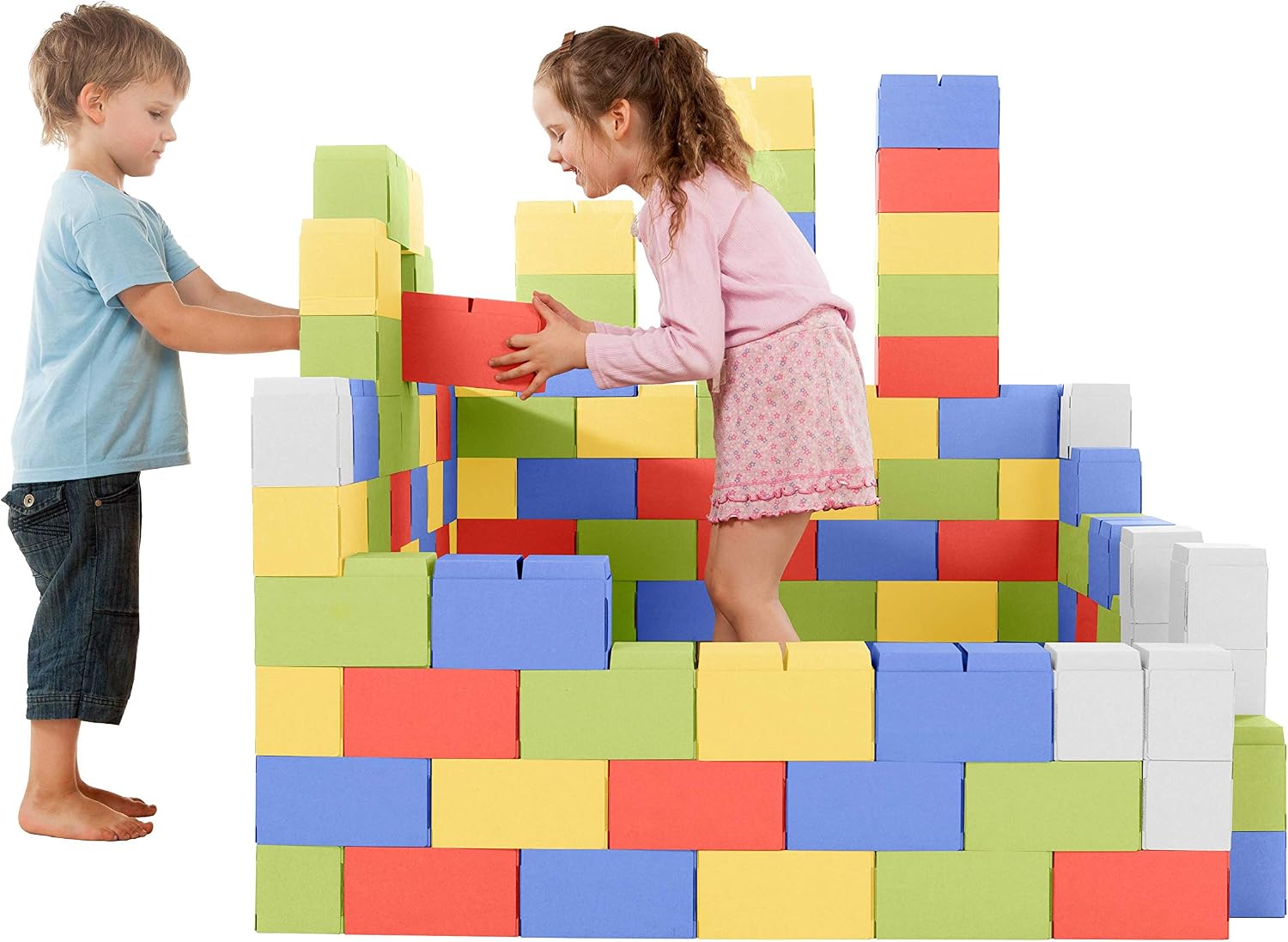 GIGI BLOKS 200 XXL Colored Large Building Blocks for Kids Stackable & Interlocking, Coloured, 200 XXL Blocks - Image 4