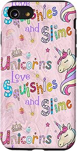 iPhone SE (2020) / 7 / 8 Unicorns Love SQUISHIES & SLIME Wish Fun Teens Girls - Pink Case