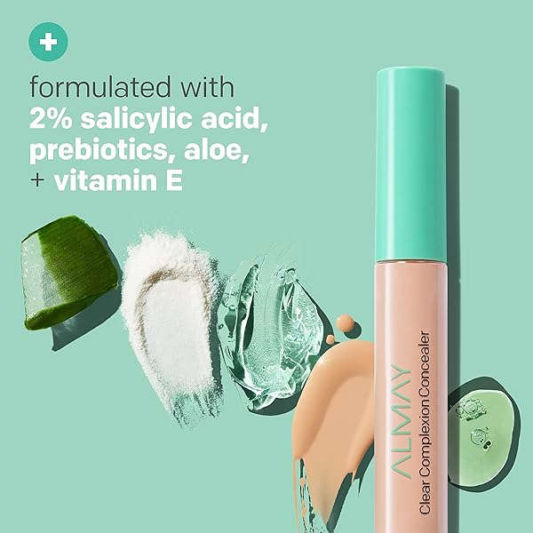 ALMAY CLEAR COMPLEXION ACNE & BLEMISH SPOT TREATMENT CONCEALER MAKEUP WITH SALICYLIC ACID- FOR SENSITIVE SKIN, 200 LIGHT/MEDIUM, 0.3 FL OZ.