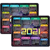 Yastouay Mouse Pad 2 Pack Calendar Mouse Pad Office Mouse Pad Set with Anti-Slip Rubber Base Rectangle Mouse Mat Stitched Edg