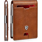 RUNBOX Mens Slim Wallet with Money Clip RFID Blocking Bifold Credit Card Holder for Men with Gift Box