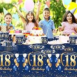 COSORO Navy Blue Gold 18th Birthday Tablecloth 137x274cm 2pcs view 3