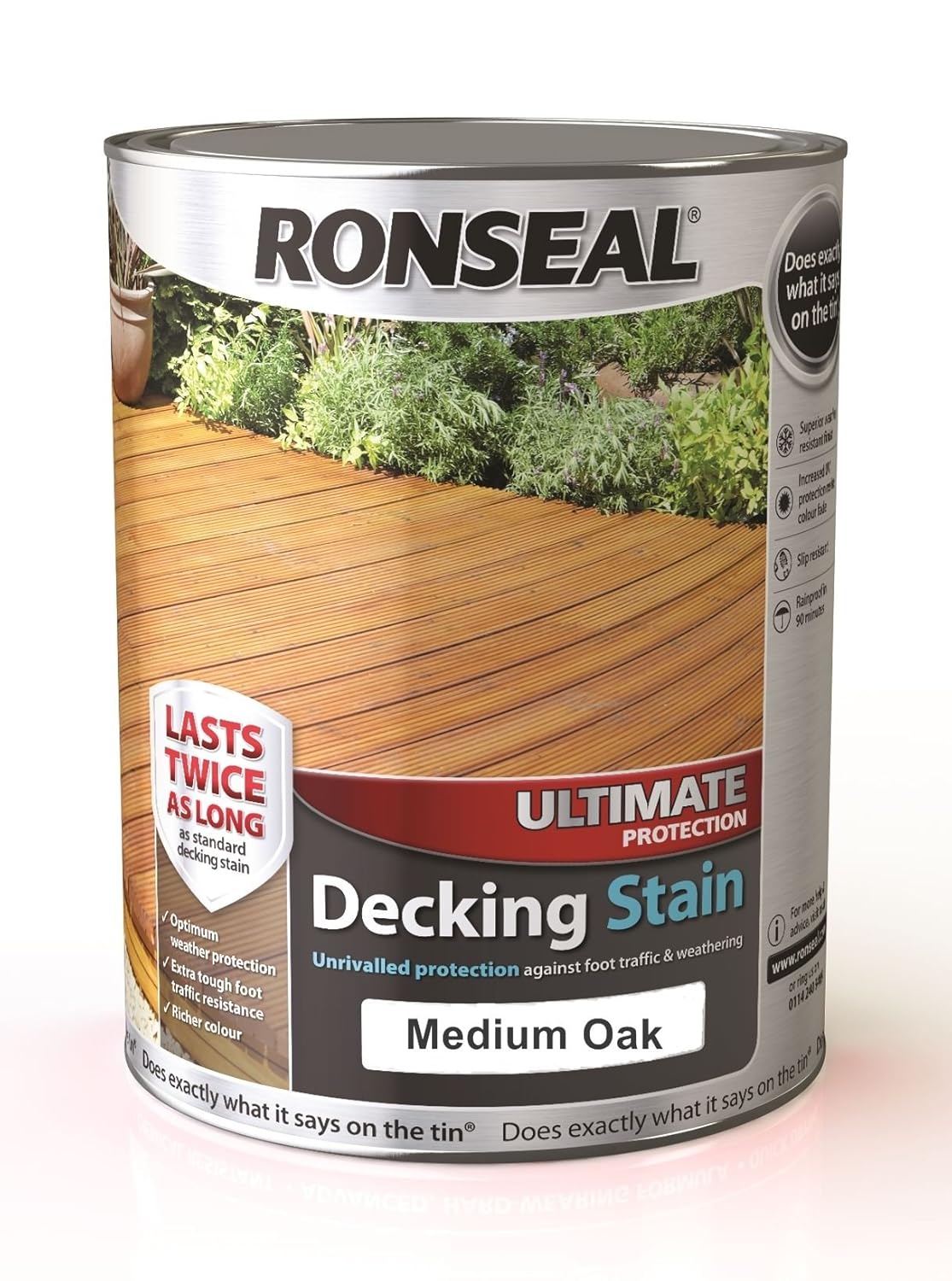 Ronseal Ultimate Protection Decking Stain Medium Oak 5L Amazon.co.uk DIY & Tools
