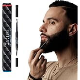 JSL Beard Pencil - Dual-Ended Beard Filler for Men to Define &amp; Fill Uneven Areas, Natural-Looking Barber Pencil with Spoolie Brush, Waterproof &amp; Long-Lasting (Dark Drown)