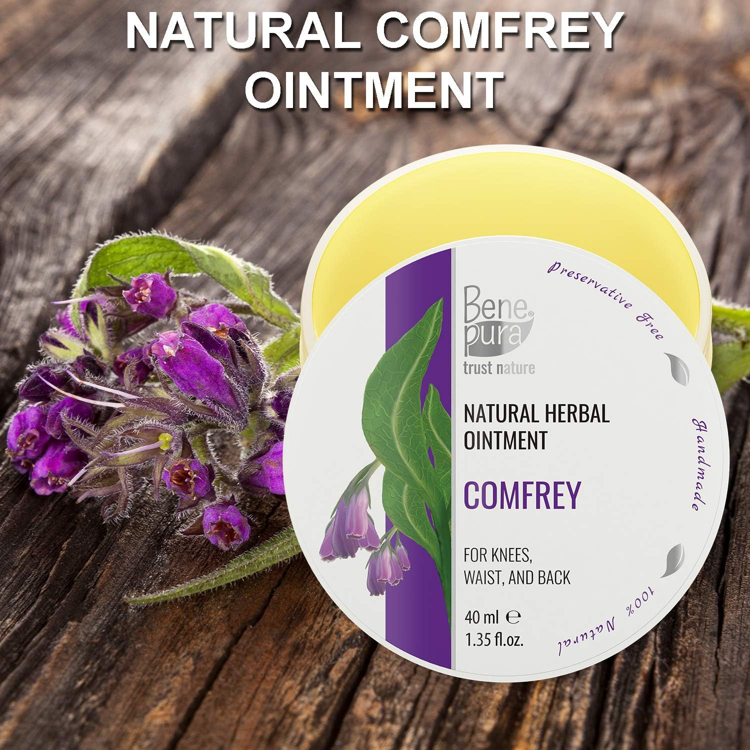 BenePura Comfrey Ointment, Natural Ointment for Joints Stiffness and Swelling, 40 ml (Pack of 1) - Image 4
