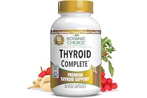 Botanic Choice Thyroid Complete – Thyroid Support with Iodine, Selenium & Zinc for Men & Women – Energy, Hair & Nail Health, Heart Health Support, Hormone Support (60 Capsules)