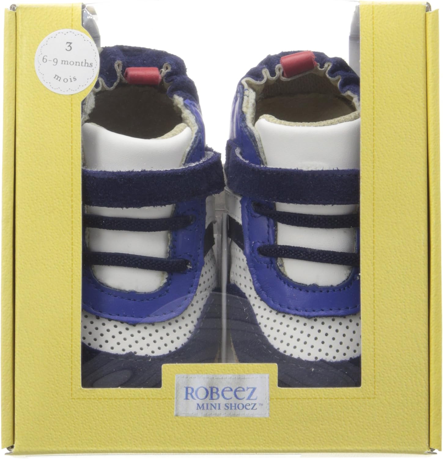  | Robeez Boys' Low Top Sneaker-Mini Shoez Crib Shoe Grey/Yellow 6-9 Months | Sneakers