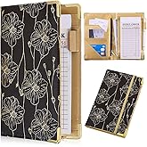 Server Books for Waitress Cute Waitress Book with Money Pocket Leather Server Book with Zipper Wallet Black Serving Book Organizer Fit Server Apron