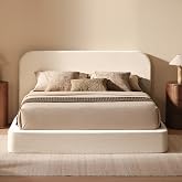 RECCI AirFrame Queen Upholstered Bed Frame with Rounded-Corner Headboard | Soft Rounded Corners, 360&deg; Foam-Cushioned Surround, Low Profile Cloud Bed Frame, No Box Spring Required, Easy Assembly