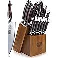 HOSHANHO 16-Piece Knife Set, Japanese High Carbon Stainless Steel Kitchen Knife Set, Ultra Sharp Chef Knife Block Set with Sharpener