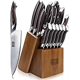 HOSHANHO 16-Piece Knife Set, Japanese High Carbon Stainless Steel Kitchen Knife Set, Ultra Sharp Chef Knife Block Set with Sharpener