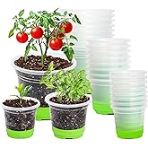 MIXC Thickened Clear Nursery Pots with Silicone Base for Easy Transplant 24 Packs 5/4/3.5 Inch, Variety Pack Plant Pot Reusable Seedling Pots for Vegetable Propagation, Root Cutting, Seed Starting