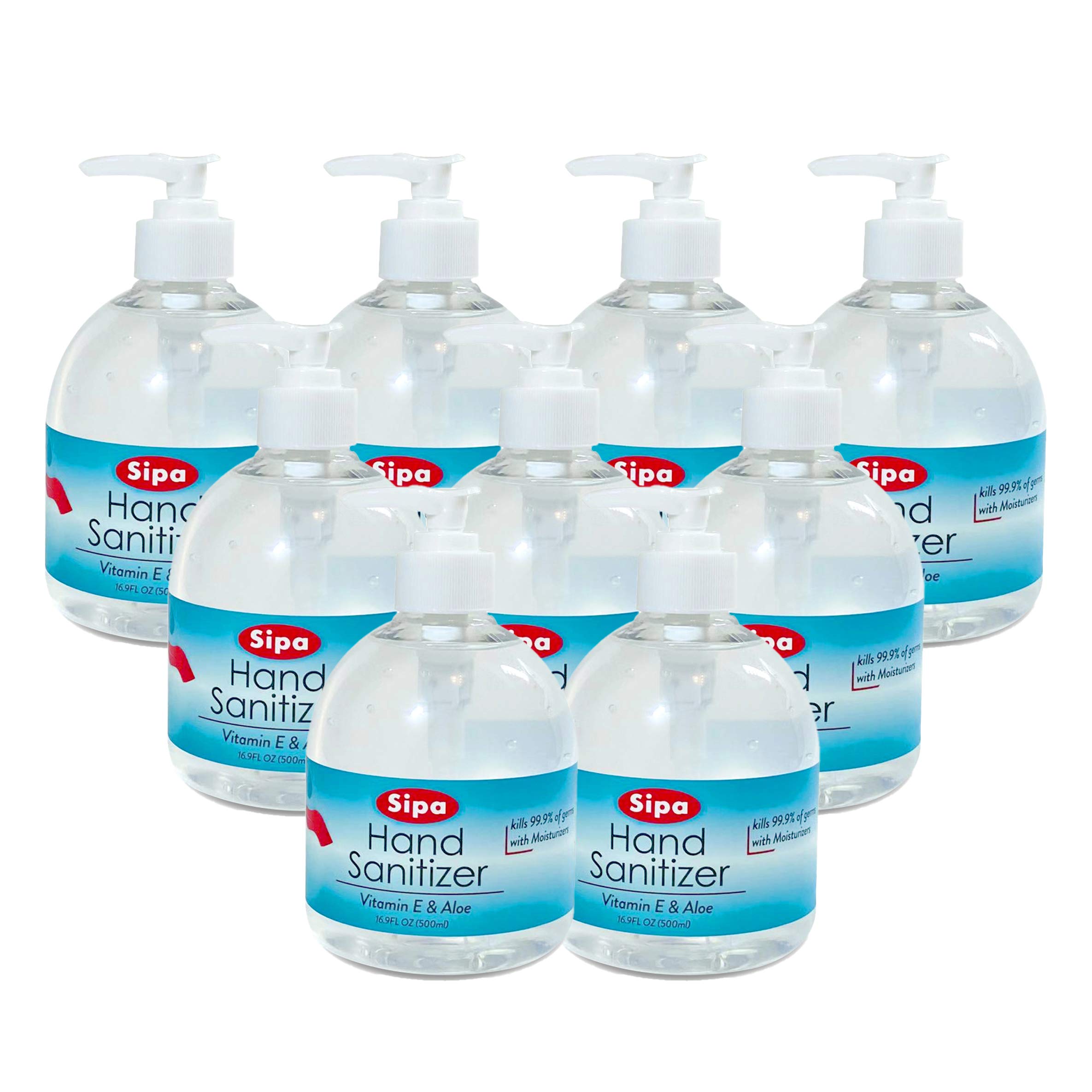 Sipa Hand Sanitize, 16.9 oz (500ml), Ethyl Alcohol 70%, Protect Against Germs with Vitamin E Formula