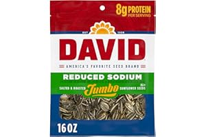 DAVID Reduced Sodium Sunflower Seeds, Original Flavor, 16 oz.