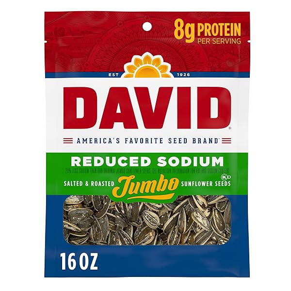 DAVID REDUCED SODIUM SUNFLOWER SEEDS, ORIGINAL FLAVOR, 16...