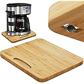 Bamboo Appliance Slider, Sliding Tray for Coffee Maker, Kitchen Countertop Appliance Rolling Tray, Coffee Pot Slider Tray with Rubber Wheels, Wide - Large (16"D x 13"W)