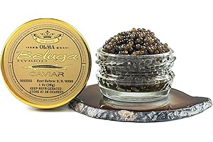 OVERNIGHT SHIPPING - OLMA Beluga Hybrid Black Caviar - Rated Top Caviar in the World - 1 oz / 28 g