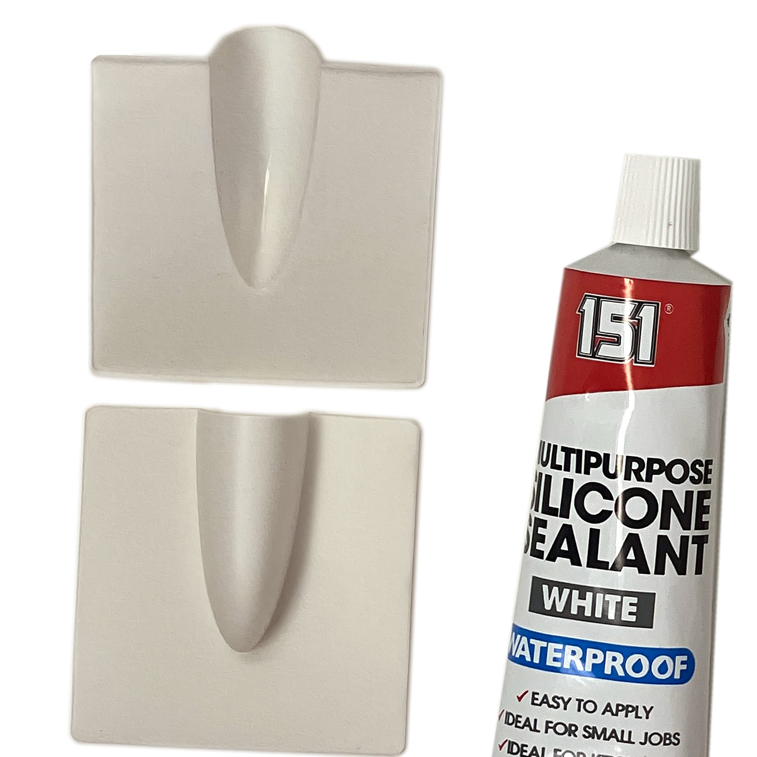 External Brick Buster x 2 inc Sealer - Outdoor Wall Entry Burst Tidy Cover inc Silicone SEALANT - WHITE