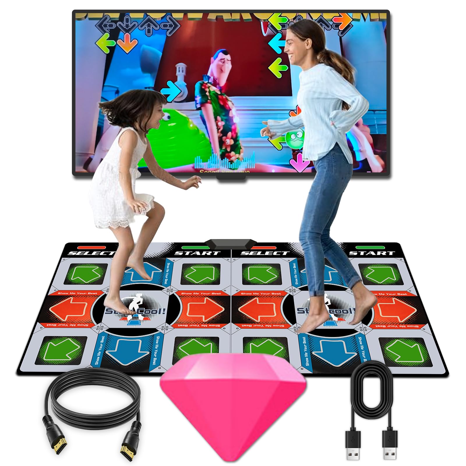 Photo 1 of Damcoola TV Dance Mat Games - Wireless Music Electronic Dance Mat Fun Dance Fitness Games for Kids, Christmas and Boys and Girls Birthday Gift Ideas, Silver Gray