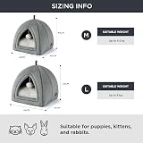Bedsure Cat Cave Bed Indoor Flannel Hooded Igloo 40x40x40cm Grey view 6