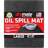 Drymate Oil Spill Mat, Premium Absorbent Oil Pads, USA Made, 29"x36" | Reusable, Washable, Durable, Waterproof Backing Contains Liquids, Protects Garage Floor Surface, Oil Change Accessory Tool