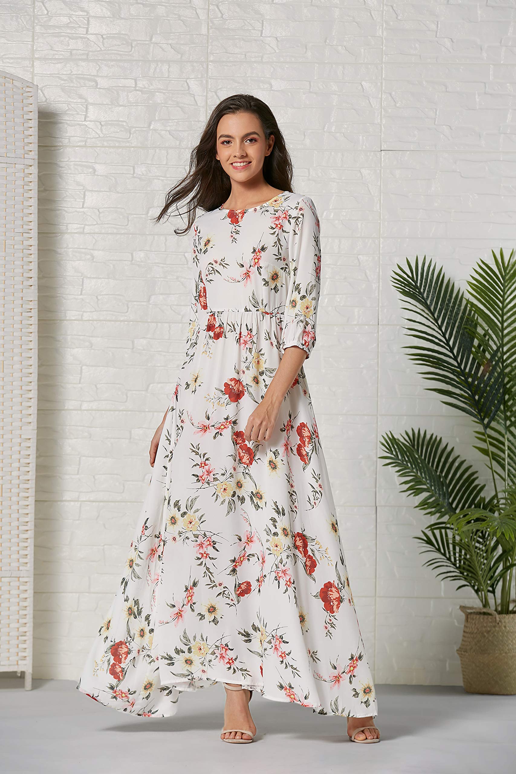 Women Sun Floral Dress Summer Prom Cocktail Party Maxi Casual Gowns Dresses