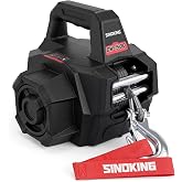 SINOKING 1500 LB Portable Winch, Drill Winch with Universal Drill Fitment, 40 ft Synthetic Rope, Free-Spool Clutch, 360&deg; Swivel Hook for ATV, Farm, Rescue and Trailer Use