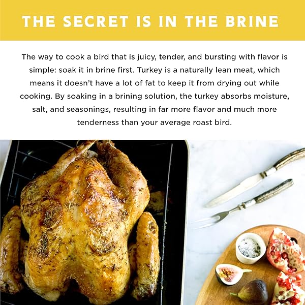 FIRE & FLAVOR LEMON PEPPER TURKEY PERFECT BRINE – TURKEY BRINE KIT WITH BAG FOR ROASTING, GRILLING, SMOKING, AND FRYING – BRINING SEASONINGS FOR COOKING AND TURKEY BRINE BAG – TURKEY BRINE AND RUB KIT