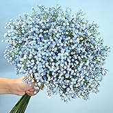 Artflower Babys Breath Artificial Flowers, 12Pcs Fake Baby Breath Flowers Artificial Bulk, Faux Blue Gypsophila Babies Breath Real Touch Flowers for Wedding Bouquet Floral Arrangement Party Home Decor