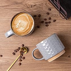 GBHOME 15OZ Stackable Coffee Mugs, Ceramic Coffee