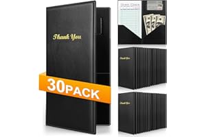 ZENOWICK 30 Pcs Server Books, Check Presenters for Restaurants, PVC Server Books for Waitress Guest Check Holder