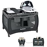 Pamo Babe One Step Setup 4-in-1 Playard for Babies Pack and Play - Portable Crib with Changing Table